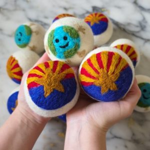Hand-Felted Wool Dryer Balls | Arizona Flag & Happy Earth
