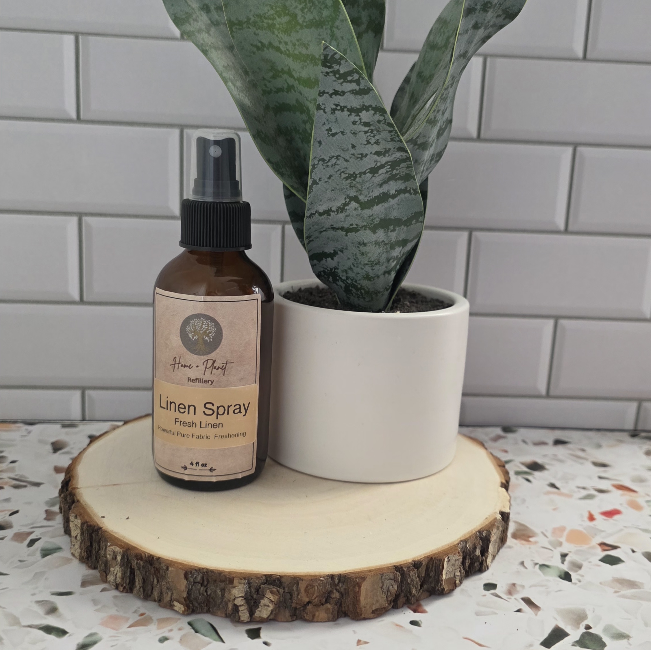 Rustic Strength | Linen Spray | Fresh Linen 4oz Amber Glass Bottle | Refill - Image 3