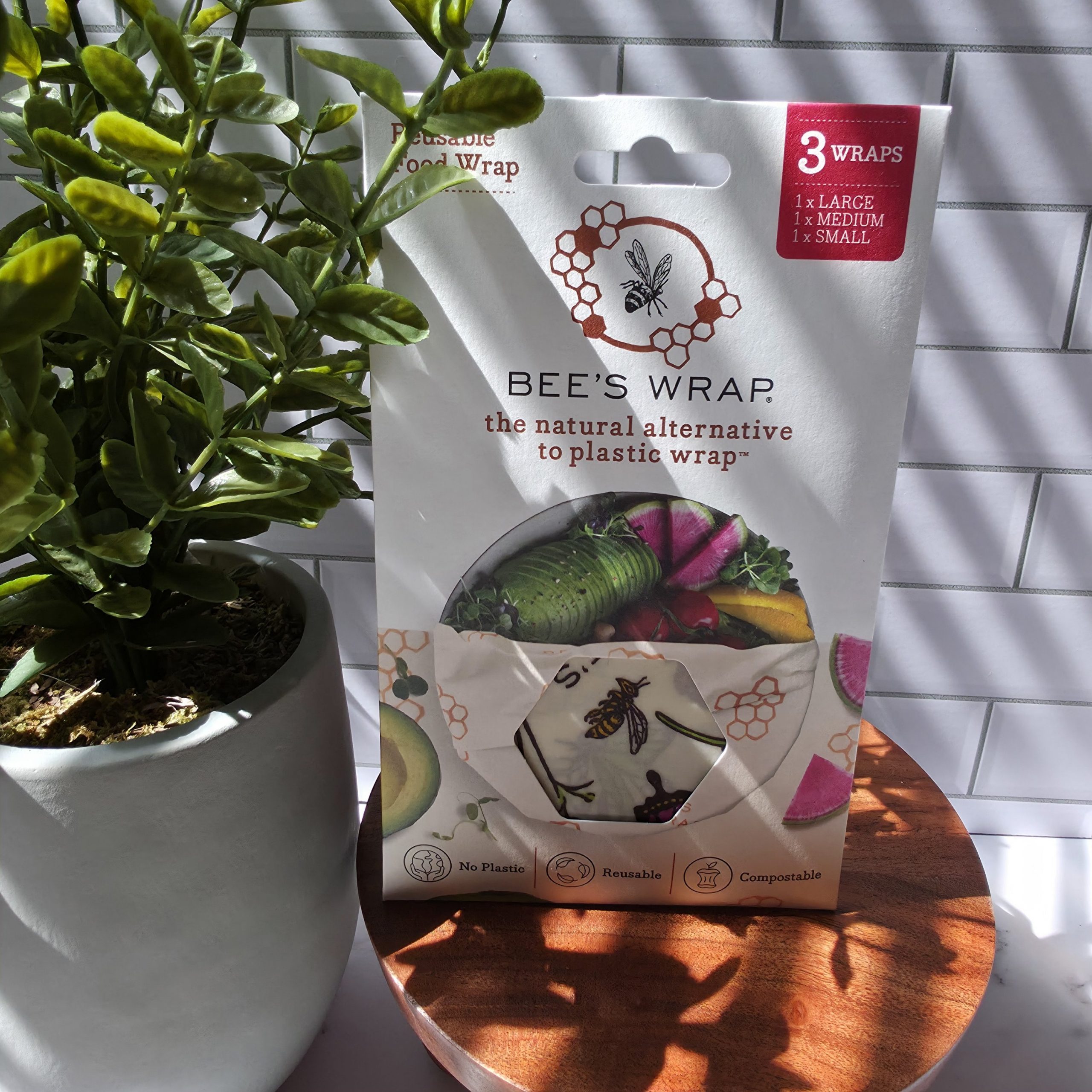 Bee's Wrap Reusable Food Wraps - Assorted 3-Pack (Small, Medium, Large) - Image 4