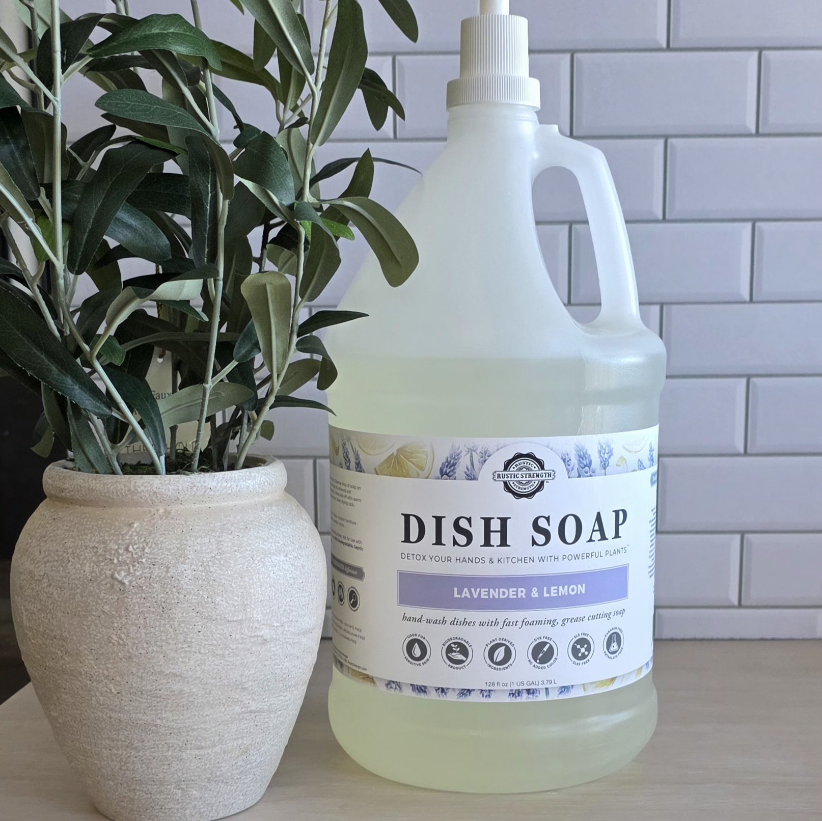 Rustic Strength Liquid Dish Soap (Lavender & Lemon) - Image 2